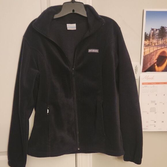 Columbia Women's "Benton Springs" Black Fleece Full-Zip Jacket Size L - Picture 1 of 9